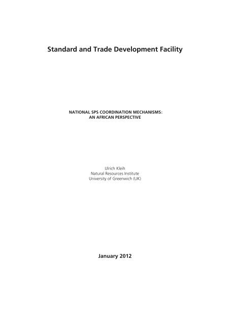 National SpS Coordination Mechanisms - Standards and Trade ...