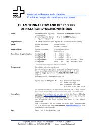 championnat romand des espoirs de natation synchronisée 2009