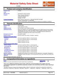 Material Safety Data Sheet - Busch Vacuum Technics