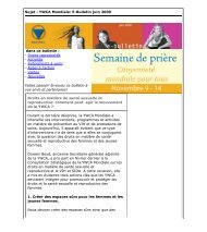 Subject: YWCA Mondiale: E-Bulletin Juin 2009 Sujet ... - World YWCA