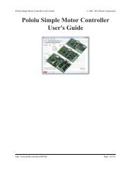 Pololu Simple Motor Controller User's Guide - Pololu Robotics and ...