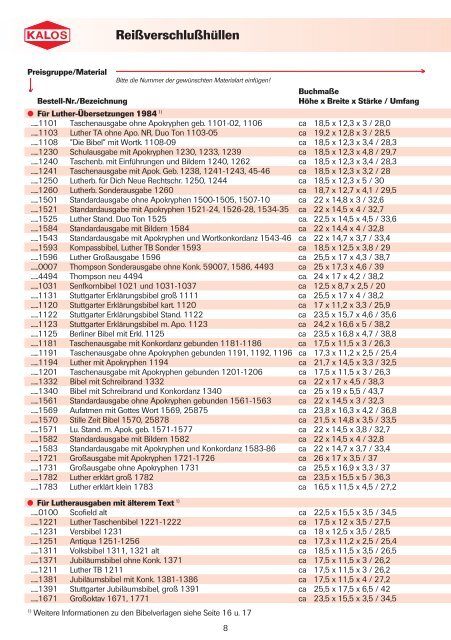 Endverkaufspreise inkl. 19% USt. - KALOS Lederwaren