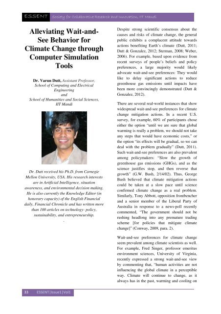 Issue1. Vol.1 (April, 2013) - IIT Mandi