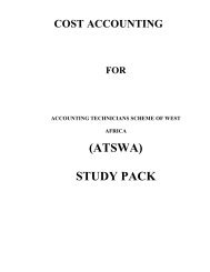 ATSWA Study Pack - Cost Accounting - The Institute of Chartered ...