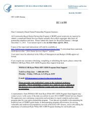 2013 Cover Letter to Community Based Dental Partnership Grantees