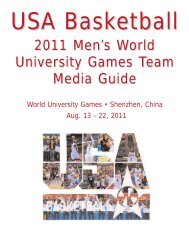 2011 Men's World University Games Team Media ... - USA Basketball