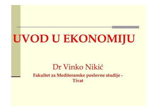 Uvod u ekonomiju - FMS