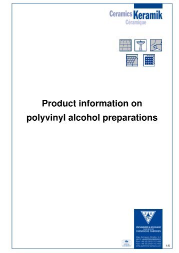 Product information on polyvinyl alcohol preparations - Tandem ...
