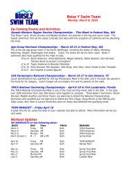 Boise Y Swim Team - Boise YMCA Swim Team