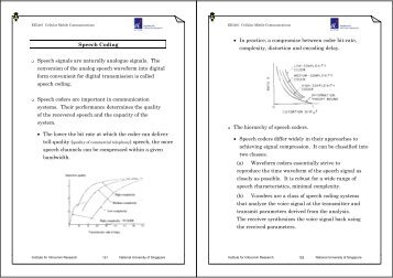 Speech Coding Speech signals are naturally analogue signals. The ...