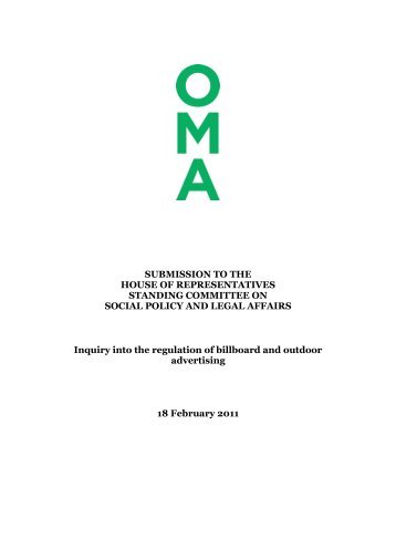 Inquiry into the Regulation of Billboards and Outdoor Advertising