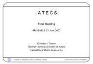 Presentation of NTUA/LME work in ATECS Project - Laboratory of ...