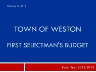 Town Of Weston First Selectman's Budget - Town of Weston, CT ...