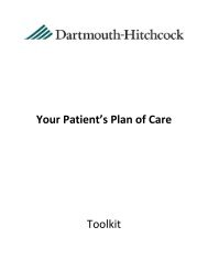 Your Patient's Plan of Care - Health Care Professionals - Dartmouth ...