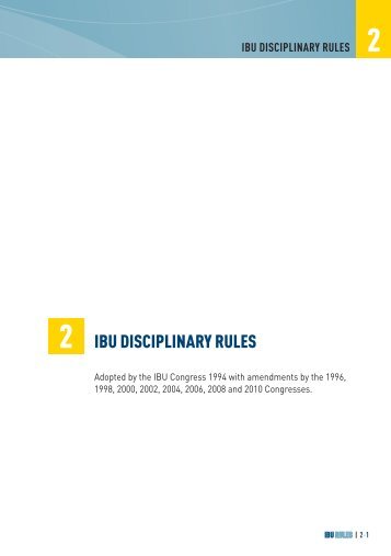 IBU DISCIPLINARY RULES