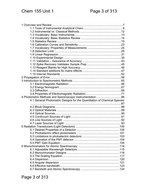 Chemistry 155 Introduction to Instrumental Analytical Chemistry