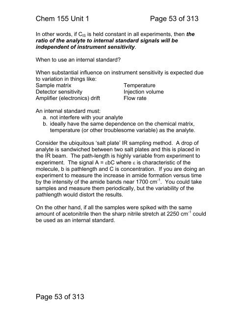 Chemistry 155 Introduction to Instrumental Analytical Chemistry