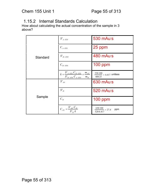 Chemistry 155 Introduction to Instrumental Analytical Chemistry