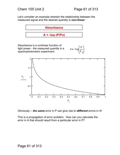 Chemistry 155 Introduction to Instrumental Analytical Chemistry