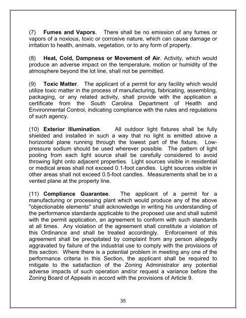 Zoning Ordinance - Orangeburg County