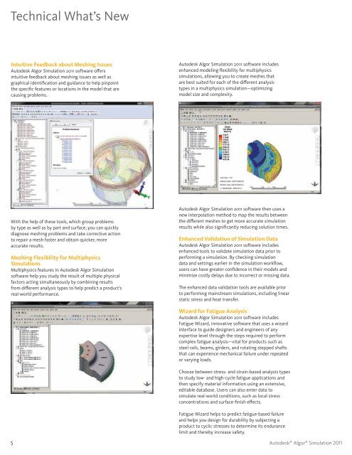 Autodesk Algor Simulation 2011 Updates - Technical Brochure