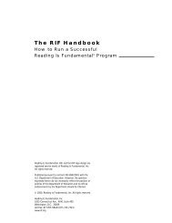 The RIF Handbook - Reading Is Fundamental