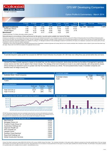 Developing Companies Fund - Colonial First State