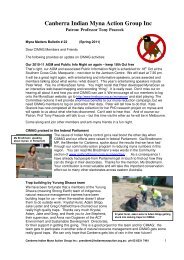 Bulletin #22, 28 September 2011 - Canberra Indian Myna Action ...