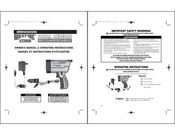 operating instructions important safety warnings - Brinkmann