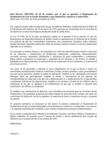 Real Decreto 1853/1993, de 22 de octubre, por el que se aprueba el ...