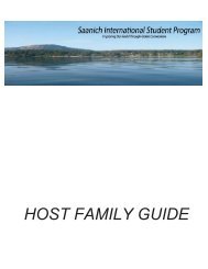 HOST FAMILY GUIDE - Saanich International Student Program