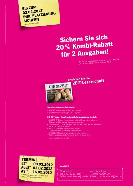 ZEIT REISEN-Beilage 2012 - Die Zeit