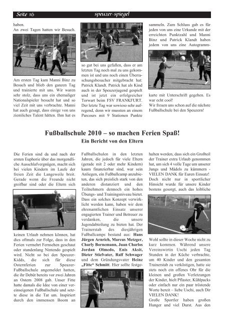 homepage: www.sportfreunde04.de - Speuzer in Bildern