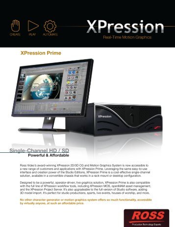 XPression Prime Cutsheet - Ross Video
