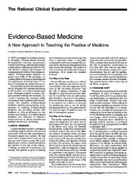 Evidence-Based Medicine, A New Approach to Teaching the ...