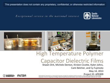 High Temperature Polymer Capacitor Dielectric Films