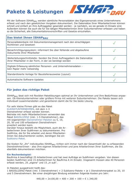 Pakete & Leistungen - ISHAP GmbH