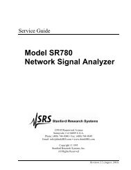 SR780 Dynamic Signal Analyzer