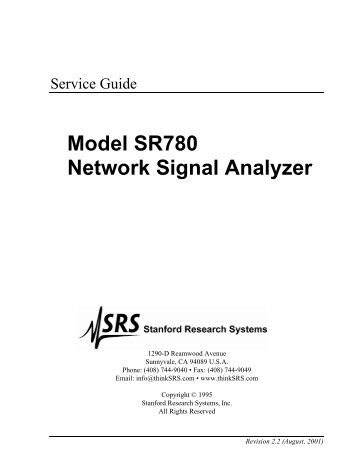 SR780 Dynamic Signal Analyzer