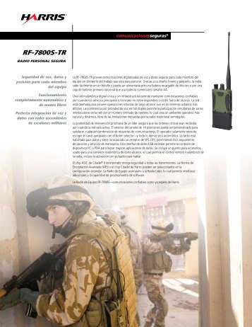 RF-7800S-TR Secure Personal Radio (Spanish) - Harris Corporation