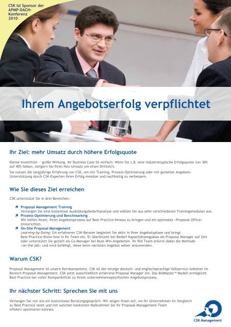 Proposal Management - Qualität und Effizienz zahlen ... - APMP DACH