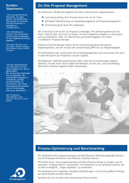 Proposal Management - Qualität und Effizienz zahlen ... - APMP DACH