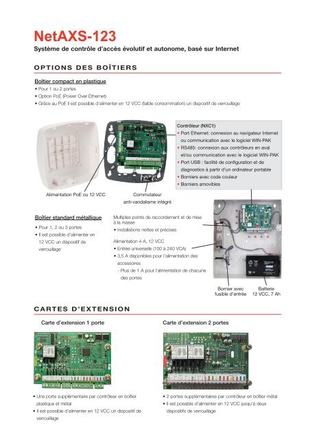 Fiche technique NetAXS-123 - Honeywell Security