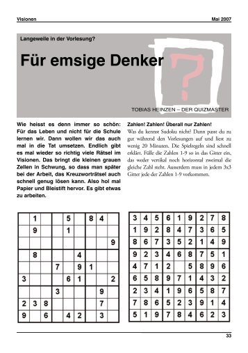 FÃ¼r emsige Denker - Vis