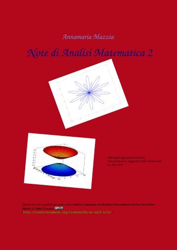 Note di Analisi Matematica 2 - Esercizi e Dispense - UniversitÃ  degli ...