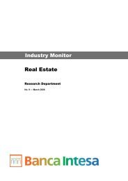 Industry Monitor Real Estate - Intesa Sanpaolo