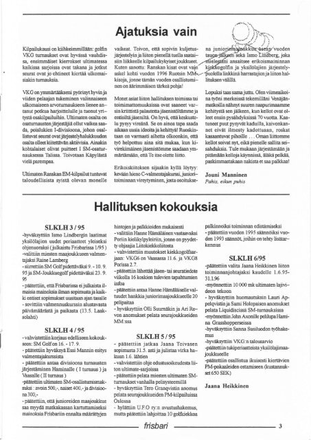 Frisbari 2/1995 - Ultimate.fi