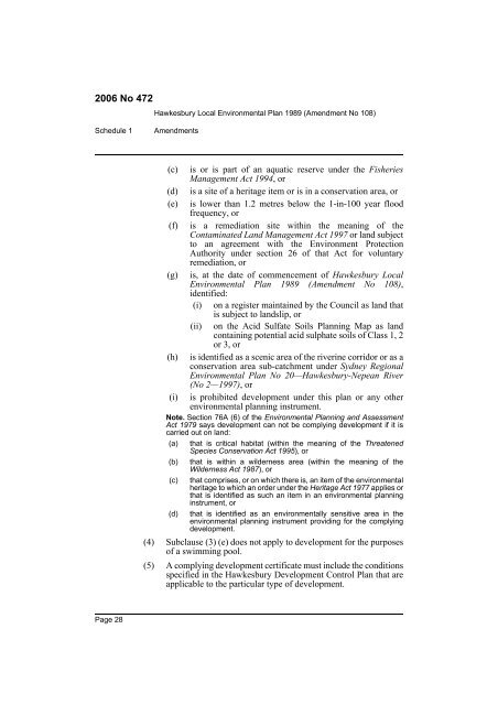 Hawkesbury Local Environmental Plan 1989 (Amendment No 108)