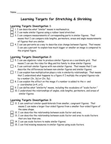 Learning Targets for Stretching & Shrinking