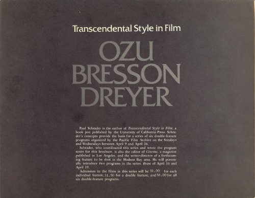 Transcendental Style in Film main image 0